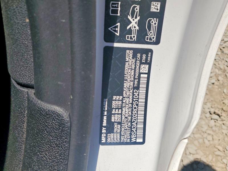 57260566 :رقم المزاد ، WBS43AZ02RCP51042 vin ، 2024 Bmw M4 مزاد بيع