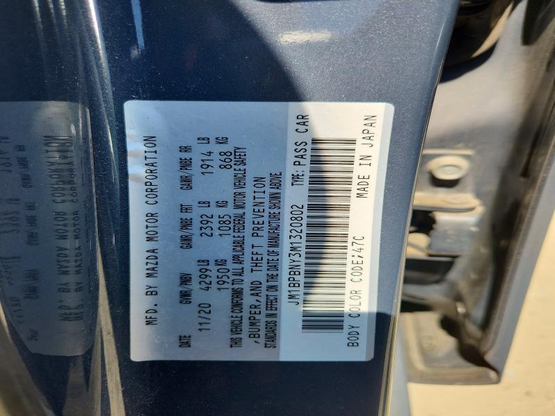 Продаж на аукціоні авто 2021 Mazda 3, vin: JM1BPBNY3M1320802, номер лоту: 55551666