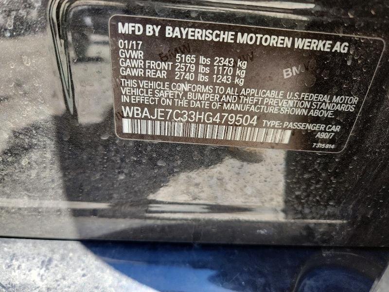 Продаж на аукціоні авто 2017 Bmw 540, vin: WBAJE7C33HG479504, номер лоту: 57334126