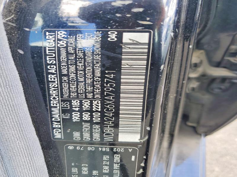 55343536 :رقم المزاد ، WDBHA24G6XA795741 vin ، 1999 Mercedes-benz C مزاد بيع