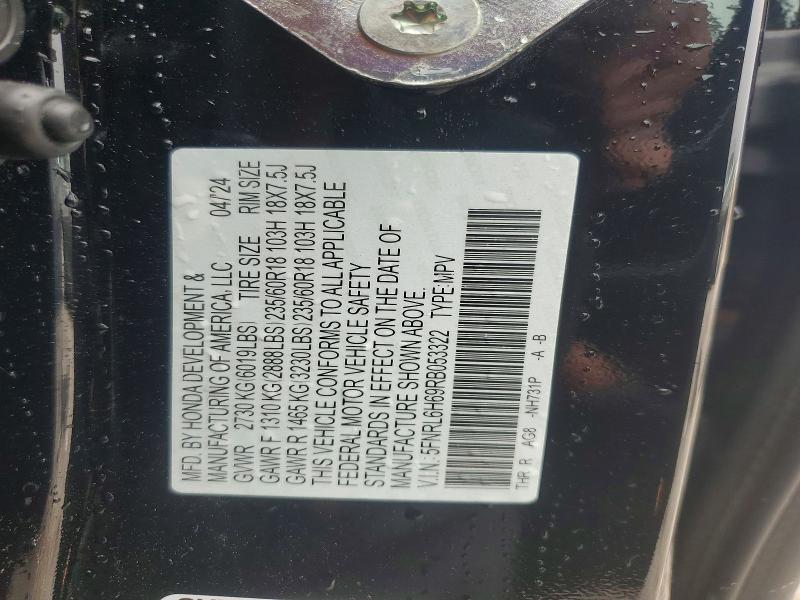 Aukcja sprzedaży 2024 Honda Odyssey, vin: 5FNRL6H69RB053322, numer aukcji: 57165836