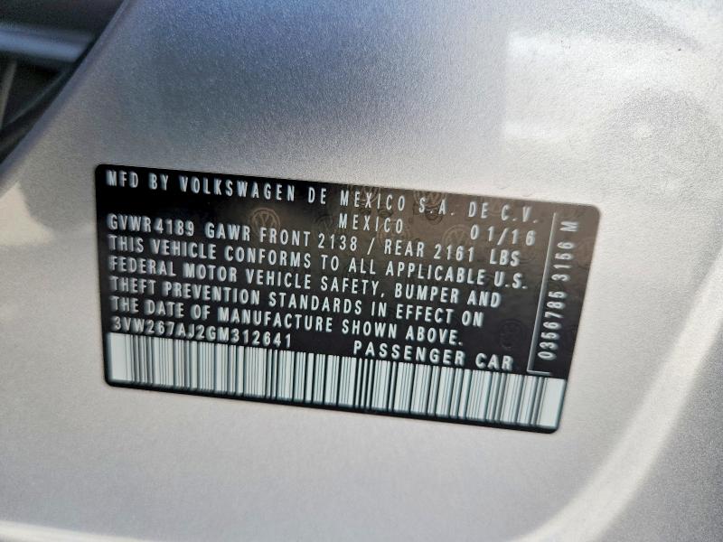 Продаж на аукціоні авто 2016 Volkswagen Jetta, vin: 3VW267AJ2GM312641, номер лоту: 57169226