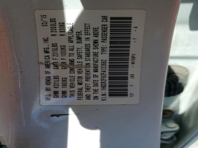 2015 Honda Accord მანქანა იყიდება აუქციონზე, vin: 1HGCR2F82FA133682, აუქციონის ნომერი: 56105726