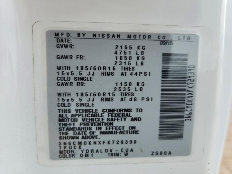 Продаж на аукціоні авто 2015 Nissan Nv200, vin: 3N6CM0KNXFK729390, номер лоту: 58302246