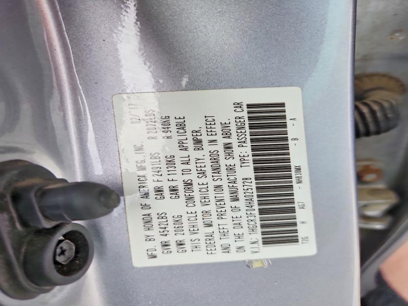 Aukcja sprzedaży 2017 Honda Accord, vin: 1HGCR3F04HA025728, numer aukcji: 59089896