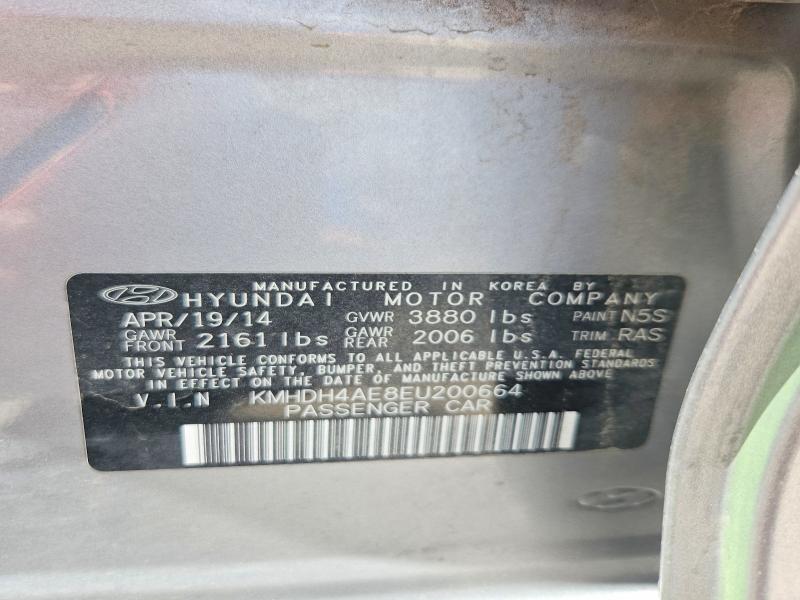 Aukcja sprzedaży 2014 Hyundai Elantra, vin: KMHDH4AE8EU200664, numer aukcji: 58767846