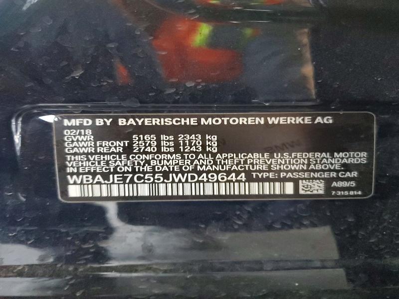 Aukcja sprzedaży 2018 Bmw 540, vin: WBAJE7C55JWD49644, numer aukcji: 58194036