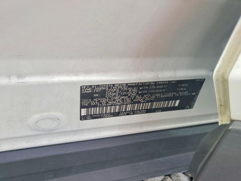 2022 Toyota Rav4 მანქანა იყიდება აუქციონზე, vin: 2T3H1RFV2NW236921, აუქციონის ნომერი: 56903336