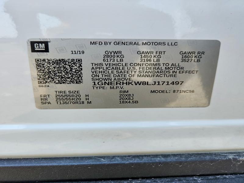Aukcja sprzedaży 2020 Chevrolet Traverse, vin: 1GNERHKW8LJ171497, numer aukcji: 54730816