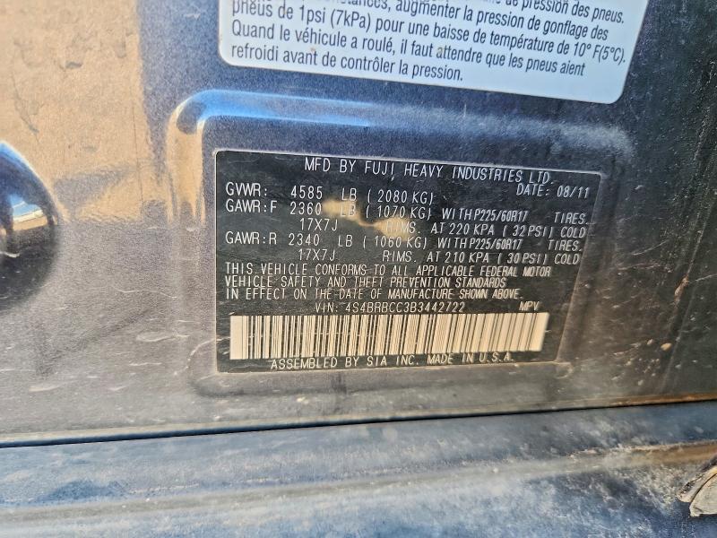55840526 :رقم المزاد ، 4S4BRBCC3B3442722 vin ، 2011 Subaru Outback مزاد بيع