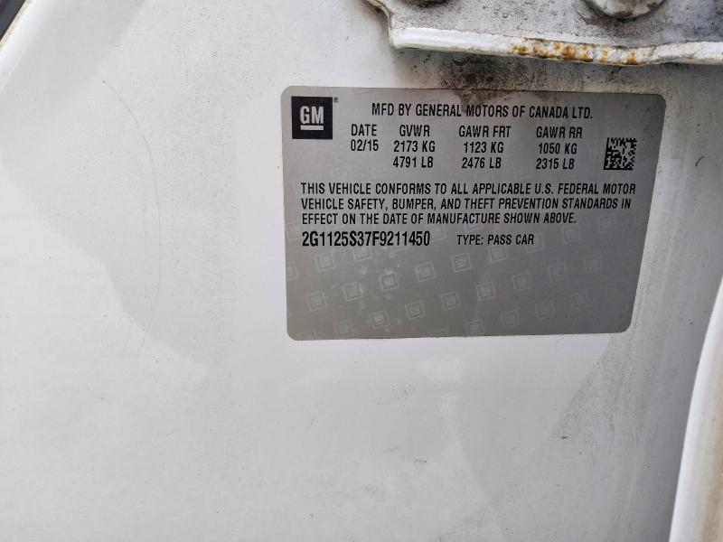 Aukcja sprzedaży 2015 Chevrolet Impala, vin: 2G1125S37F9211450, numer aukcji: 56525716