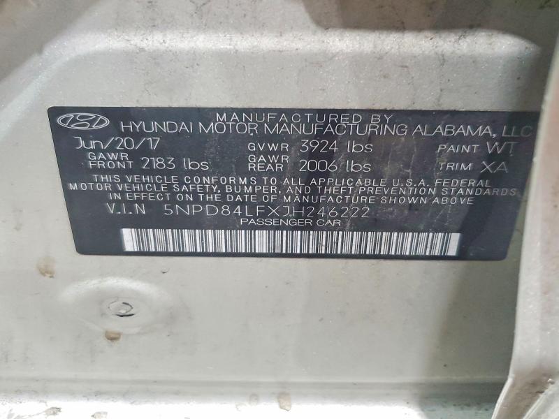 Продаж на аукціоні авто 2018 Hyundai Elantra, vin: 5NPD84LFXJH246222, номер лоту: 58099296