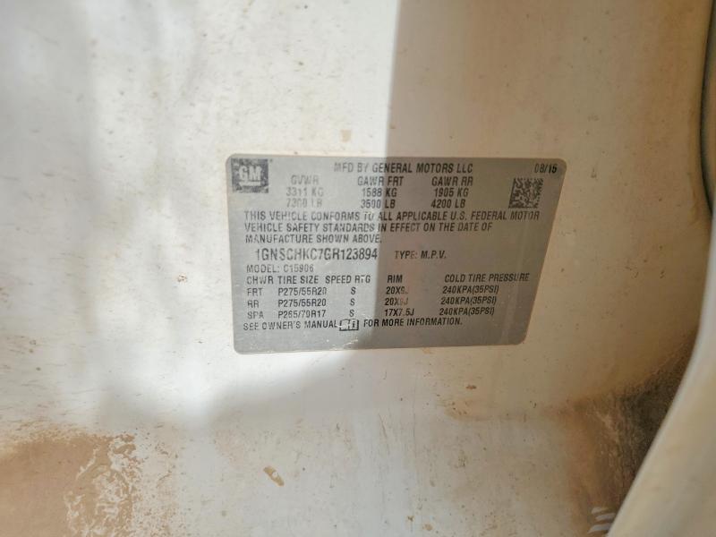 2016 Chevrolet Suburban მანქანა იყიდება აუქციონზე, vin: 1GNSCHKC7GR123894, აუქციონის ნომერი: 55602816