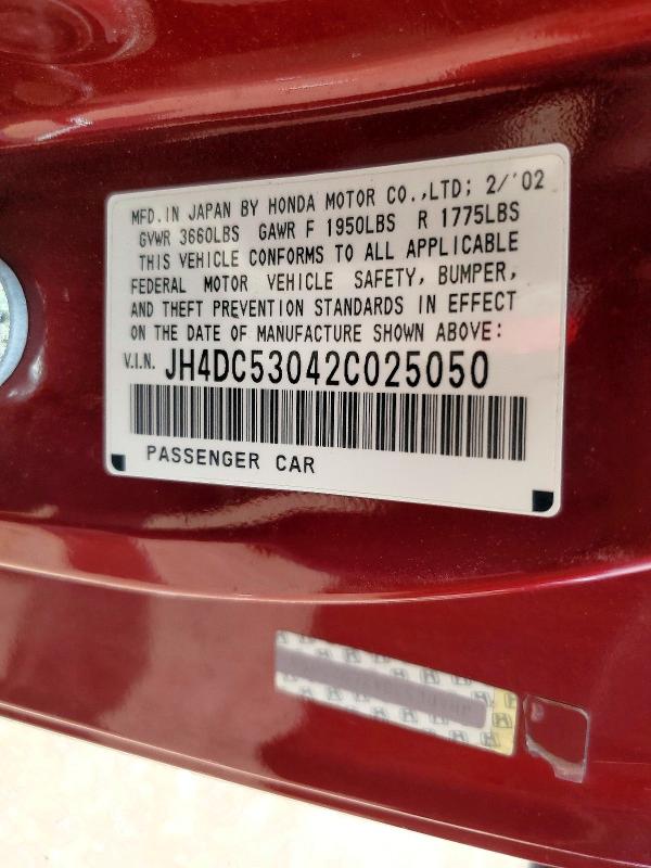 Продажа на аукционе авто 2002 Acura Rsx, vin: JH4DC53042C025050, номер лота: 57028346