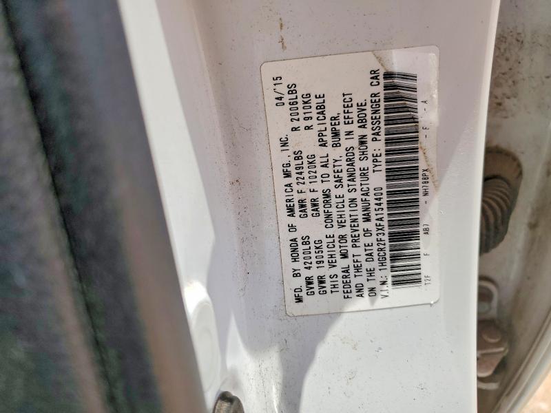 Aukcja sprzedaży 2015 Honda Accord, vin: 1HGCR2F3XFA154400, numer aukcji: 56845766