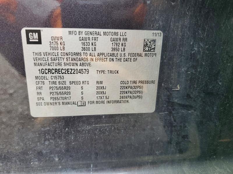2014 Chevrolet Silverado მანქანა იყიდება აუქციონზე, vin: 1GCRCREC2EZ204579, აუქციონის ნომერი: 57745226