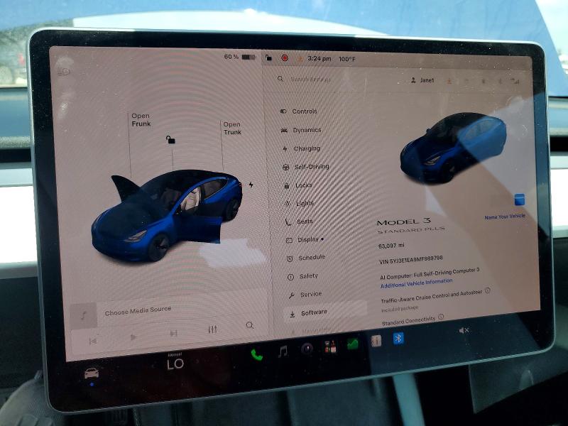 58064286 :رقم المزاد ، 5YJ3E1EA9MF989798 vin ، 2021 Tesla Model 3 مزاد بيع