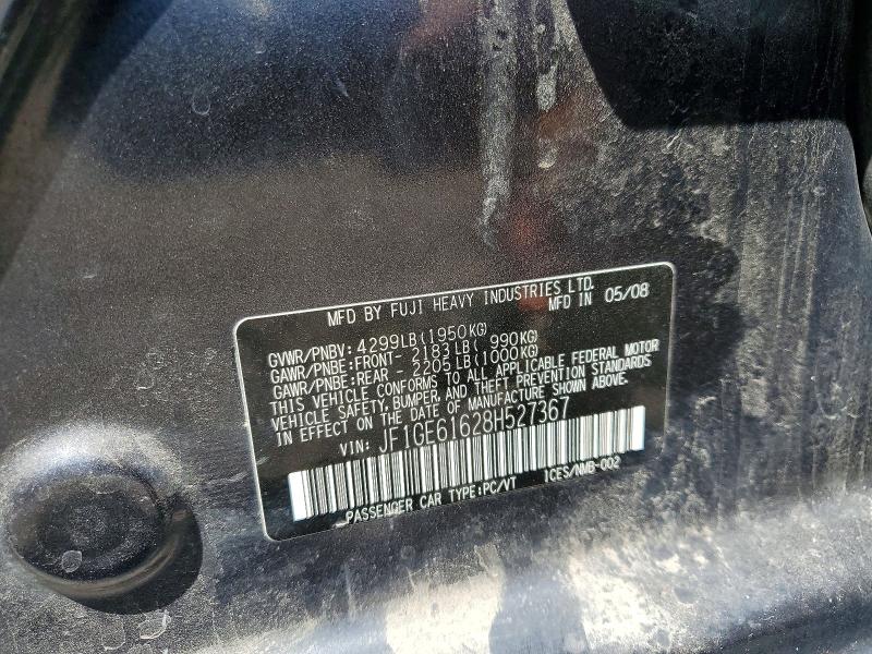 Продаж на аукціоні авто 2008 Subaru Impreza, vin: JF1GE61628H527367, номер лоту: 58790016
