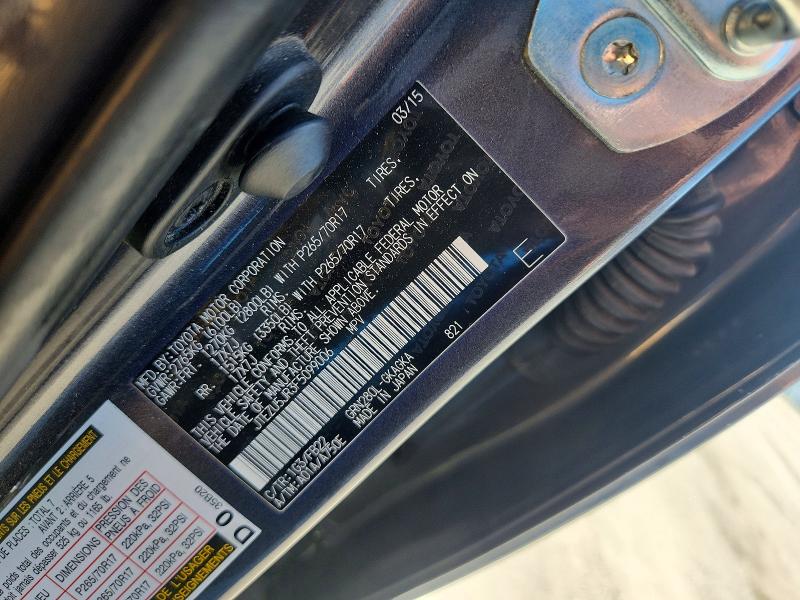 2015 Toyota 4runner მანქანა იყიდება აუქციონზე, vin: JTEZU5JR3F5099006, აუქციონის ნომერი: 57143106