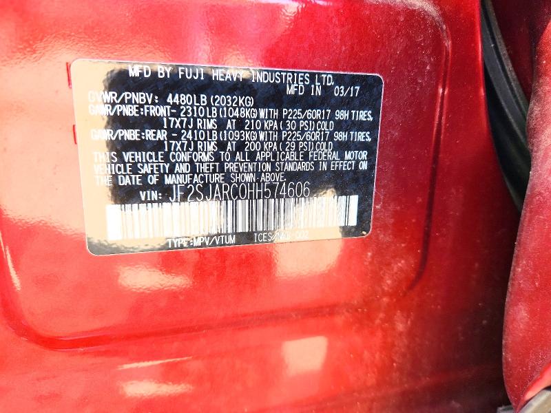 Auction sale of the 2017 Subaru Forester, vin: JF2SJARC0HH574606, lot number: 58327426