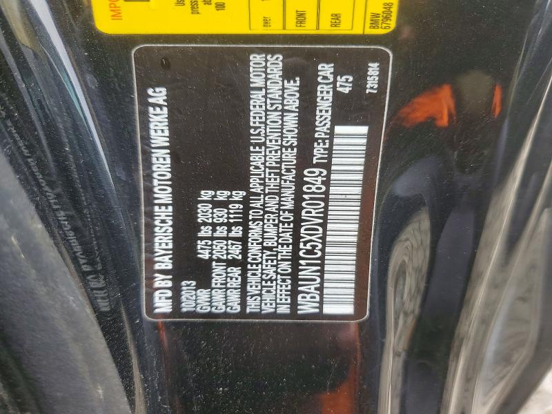 2013 Bmw 128 მანქანა იყიდება აუქციონზე, vin: WBAUN1C5XDVR01849, აუქციონის ნომერი: 57488916