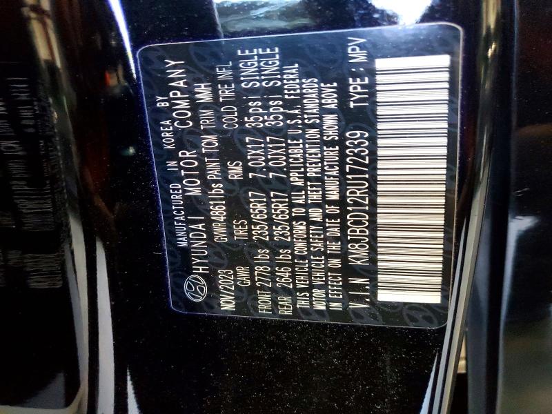 2024 Hyundai Tucson მანქანა იყიდება აუქციონზე, vin: KM8JBCD12RU172339, აუქციონის ნომერი: 55462796