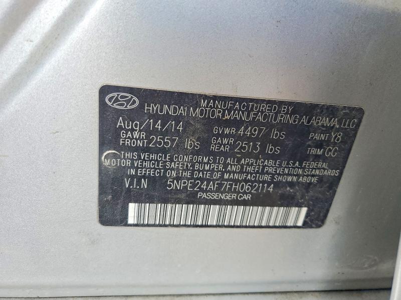 Продажа на аукционе авто 2015 Hyundai Sonata, vin: 5NPE24AF7FH062114, номер лота: 57302416