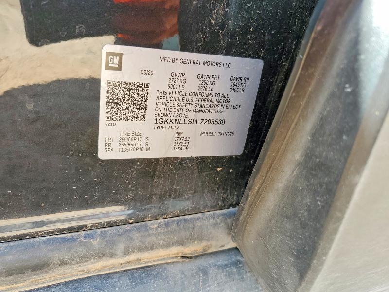 57904856 :رقم المزاد ، 1GKKNLLS9LZ205538 vin ، 2020 Gmc Acadia مزاد بيع