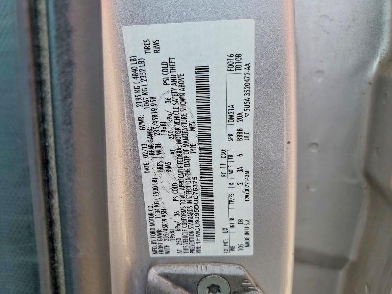 Продаж на аукціоні авто 2013 Ford Escape, vin: 1FMCU9J95DUC75375, номер лоту: 55796746