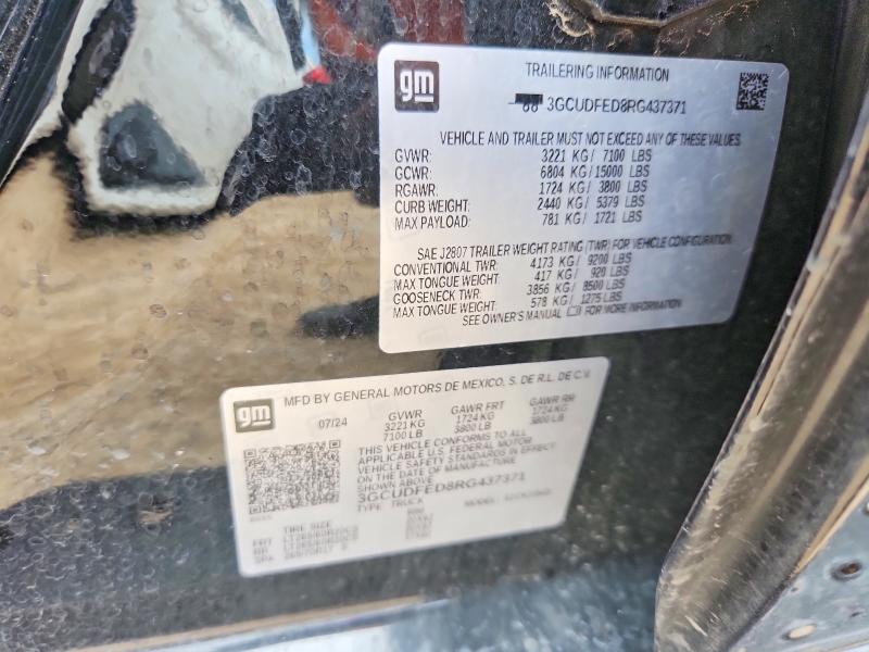 Продажа на аукционе авто 2024 Chevrolet Silverado, vin: 3GCUDFED8RG437371, номер лота: 56587686