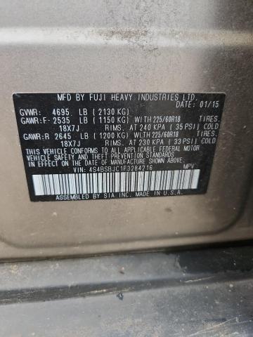 2015 Subaru Outback მანქანა იყიდება აუქციონზე, vin: 4S4BSBJC1F3284216, აუქციონის ნომერი: 57644406