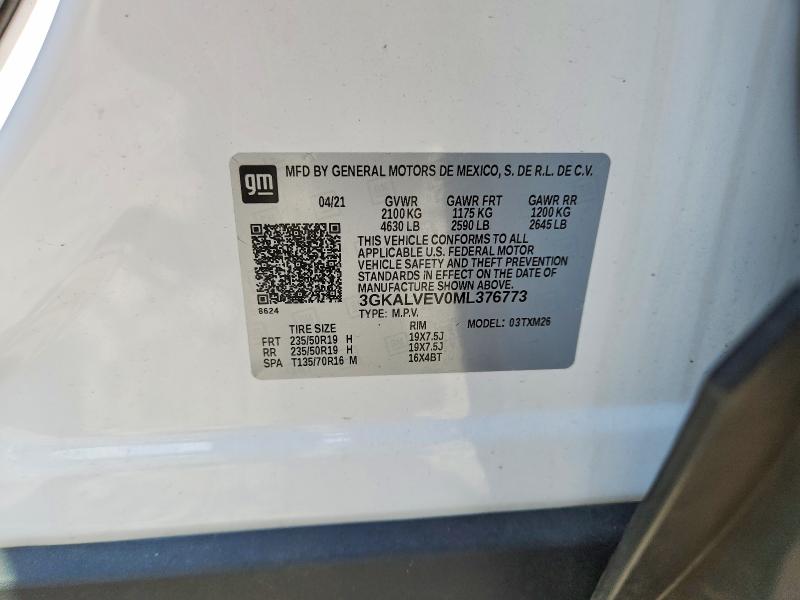 Aukcja sprzedaży 2021 Gmc Terrain, vin: 3GKALVEV0ML376773, numer aukcji: 58713286