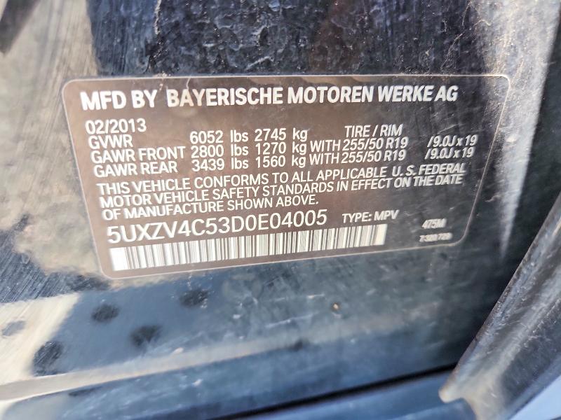 Aukcja sprzedaży 2013 Bmw X5, vin: 5UXZV4C53D0E04005, numer aukcji: 57965676