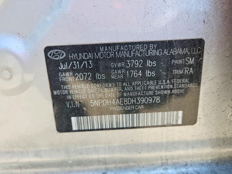 Продаж на аукціоні авто 2013 Hyundai Elantra, vin: 5NPDH4AE8DH390978, номер лоту: 48988236