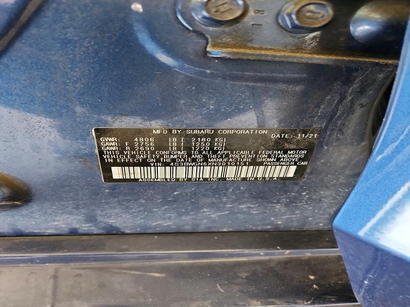 56601726 :رقم المزاد ، 4S3BWGN6XN3010151 vin ، 2022 Subaru Legacy مزاد بيع