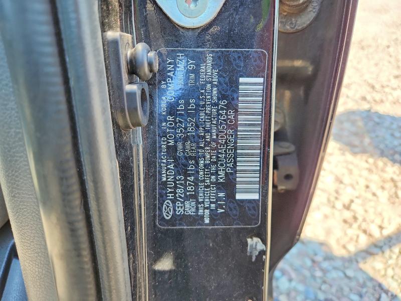 2013 Hyundai Accent მანქანა იყიდება აუქციონზე, vin: KMHCU4AE4DU576476, აუქციონის ნომერი: 58652856