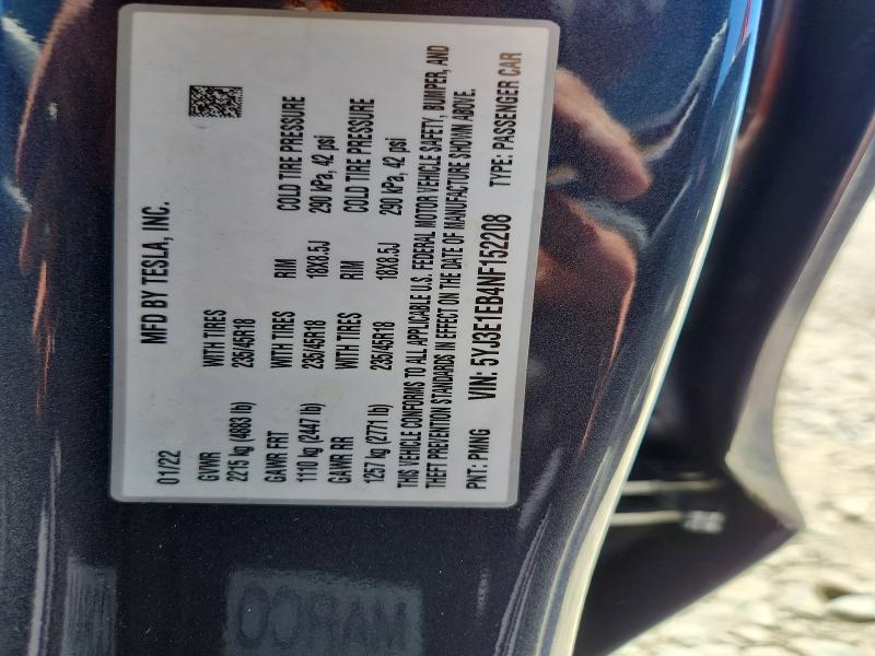 Aukcja sprzedaży 2022 Tesla Model 3, vin: 5YJ3E1EB4NF152208, numer aukcji: 57363356