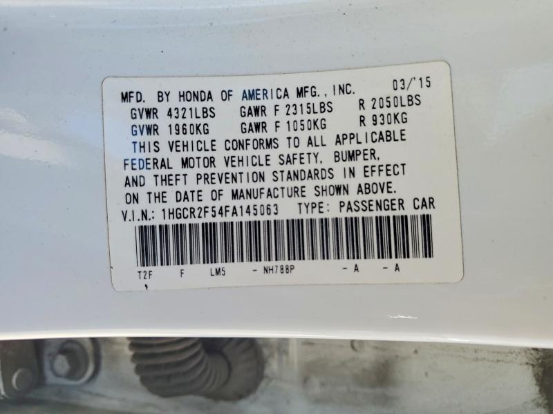 56844926 :رقم المزاد ، 1HGCR2F54FA145063 vin ، 2015 Honda Accord مزاد بيع
