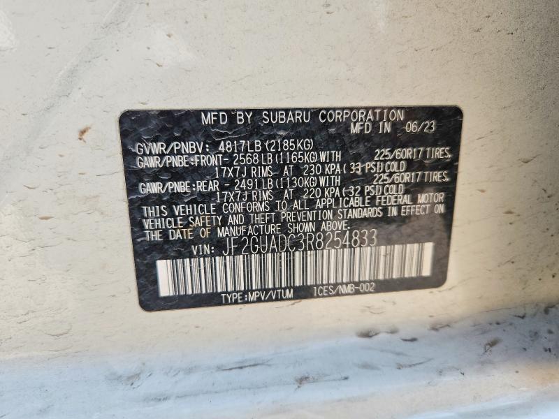 Aukcja sprzedaży 2024 Subaru Crosstrek, vin: JF2GUADC3R8254833, numer aukcji: 57843066