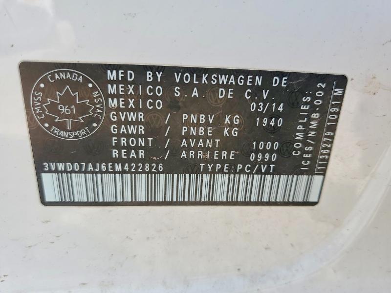 Продажа на аукционе авто 2014 Volkswagen Jetta, vin: 3VWD07AJ6EM422826, номер лота: 56447916