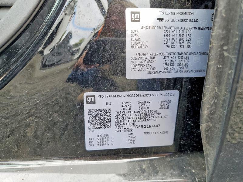 Aukcja sprzedaży 2025 Gmc Sierra, vin: 3GTUUCED6SG167447, numer aukcji: 58576676