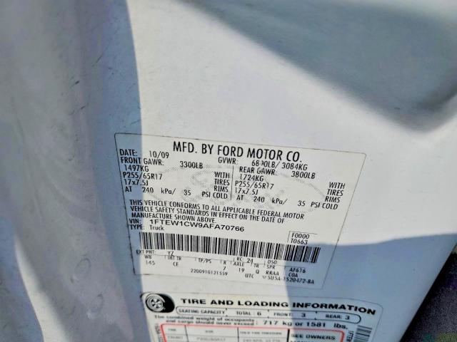Продаж на аукціоні авто 2010 Ford F150, vin: 1FTEW1CW9AFA70766, номер лоту: 55939586