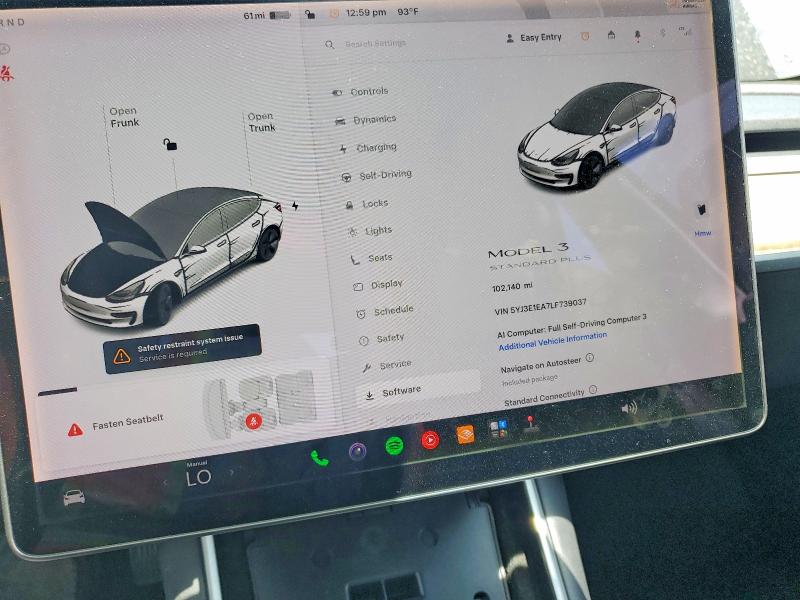 2020 Tesla Model 3 მანქანა იყიდება აუქციონზე, vin: 5YJ3E1EA7LF739037, აუქციონის ნომერი: 56519826