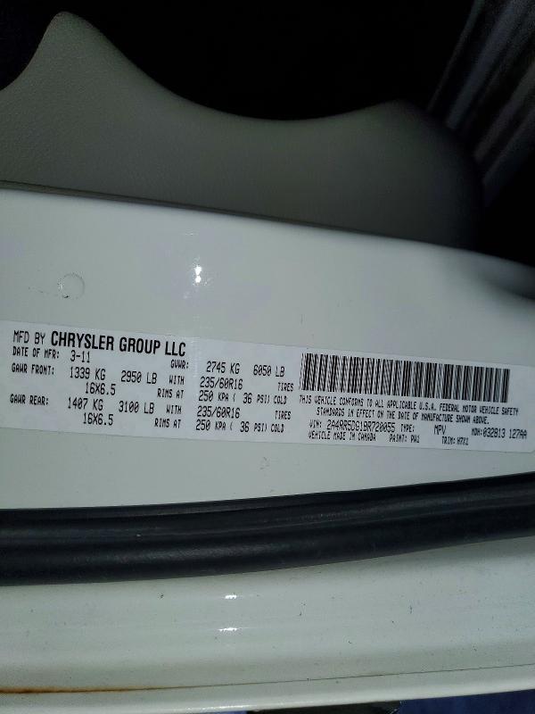 Продаж на аукціоні авто 2011 Chrysler Town & Country, vin: 2A4RR5DG1BR720055, номер лоту: 56847426