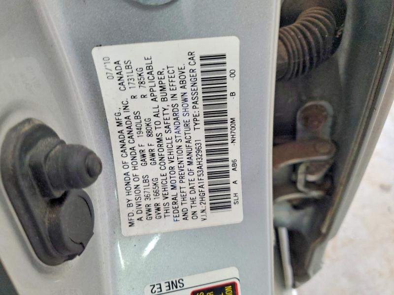 Продажа на аукционе авто 2010 Honda Civic, vin: 2HGFA1F53AH329631, номер лота: 57544396