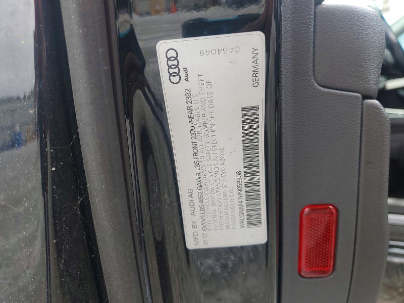 2017 Audi A4 მანქანა იყიდება აუქციონზე, vin: WAUGNAF41HN058808, აუქციონის ნომერი: 56400556