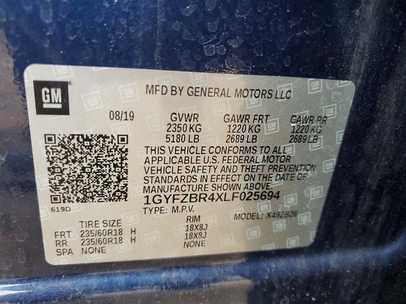 56852946 :رقم المزاد ، 1GYFZBR4XLF025694 vin ، 2020 Cadillac Xt4 مزاد بيع