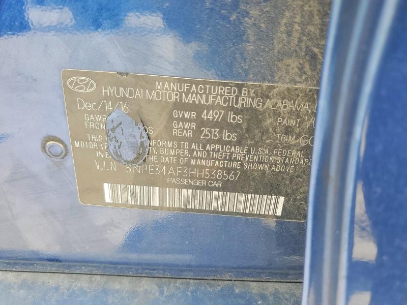 Продаж на аукціоні авто 2017 Hyundai Sonata, vin: 5NPE34AF3HH538567, номер лоту: 58847766