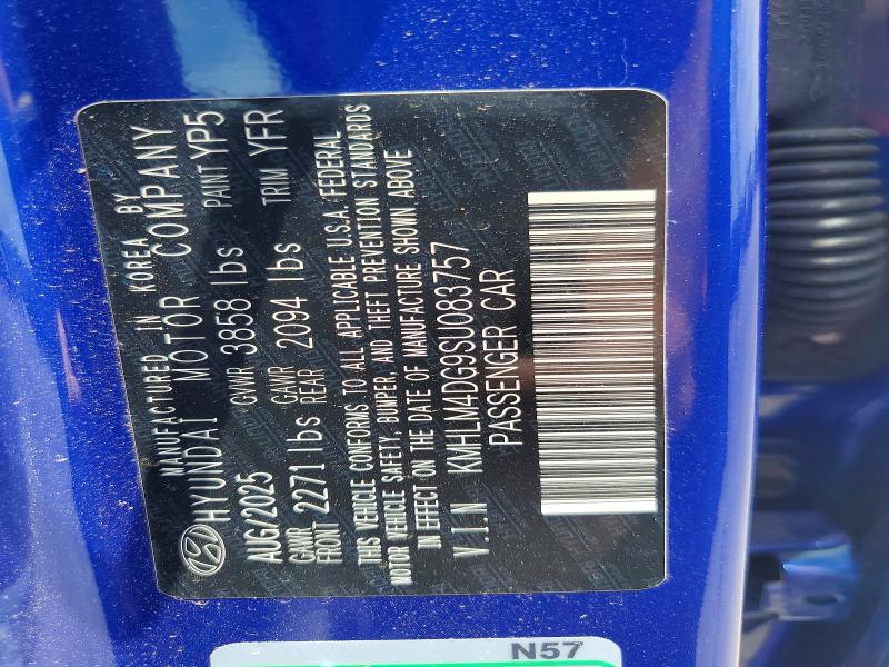 Продаж на аукціоні авто 2025 Hyundai Elantra, vin: KMHLM4DG9SU083757, номер лоту: 56604366