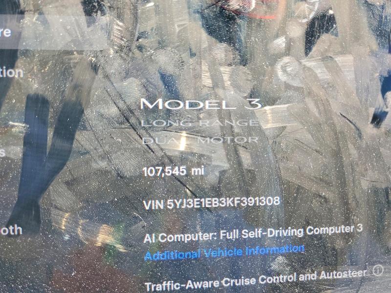 Aukcja sprzedaży 2019 Tesla Model 3, vin: 5YJ3E1EB3KF391308, numer aukcji: 54016986